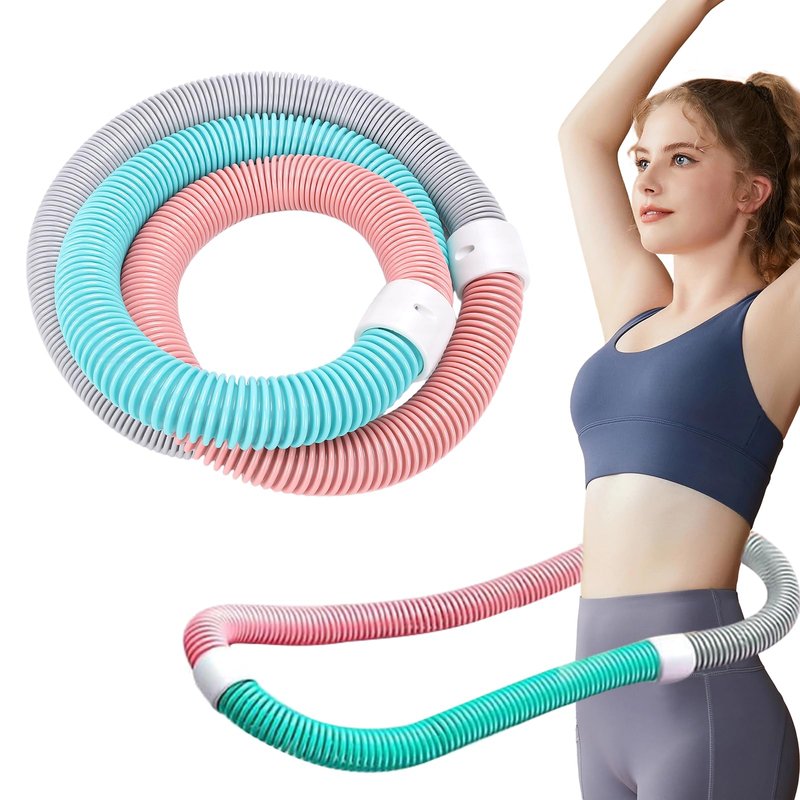 ZEMBSOYA Weighted Soft Spring Hula Hoop for Adults, Upgraded Closed Silent Version Fitness Hoop, Waist-Friendly, 3.3lb Portable Slimming Exercise Equipment for Home and Travel