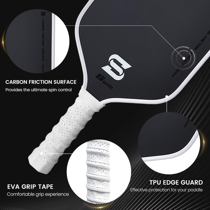 Pickleball Paddles,Pickleball Paddle Compliant USAPA&UPA-A,Carbon Fiber Pickleball Paddle,hermal Pressed Pro Spin & Control, 16mm Honeycomb Core for Tournament-Level Consistency