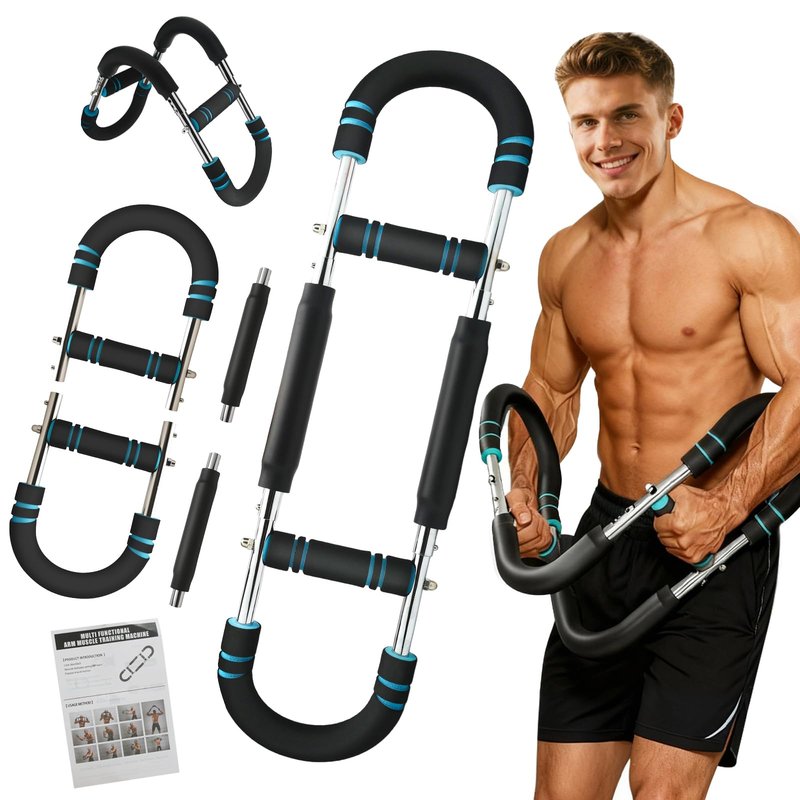Twister Arm Trainer, 60-100 lbs Adjustable Twister Arm Chest Exerciser with 2 Spring & Training Poster for Men & Women, Detachable Power Twister Home Fitness Equipment for Enhancing Upper Body Muscle