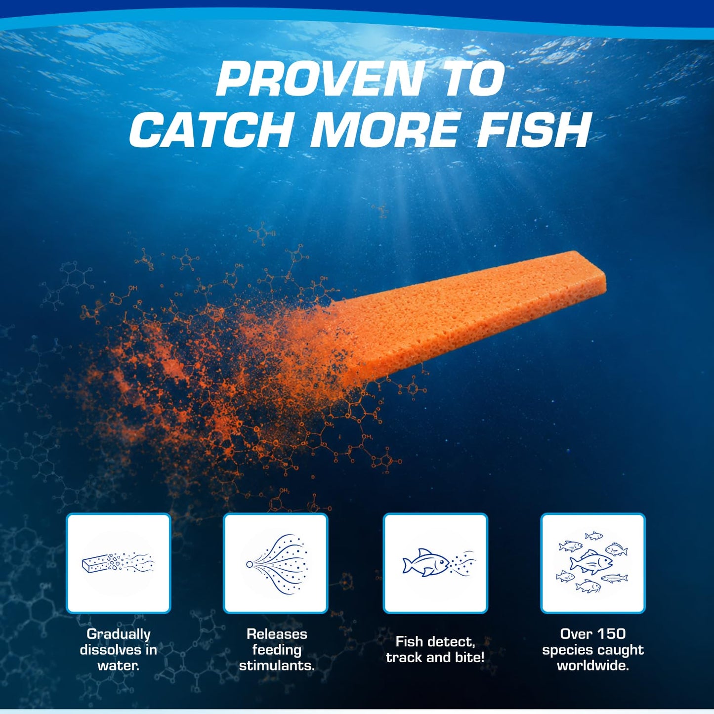 FishBites Fish'n Strips Shrimp Fishing Bait, Orange