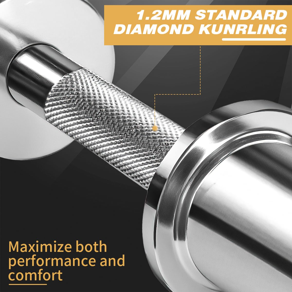 16" Olympic Dumbbell Handles, Pair Loadable Dumbbell Bars for 2-inch Weight Plates with Rotating Sleeves & 4 Spring Collars, Home Gym Strength Training (Silver)