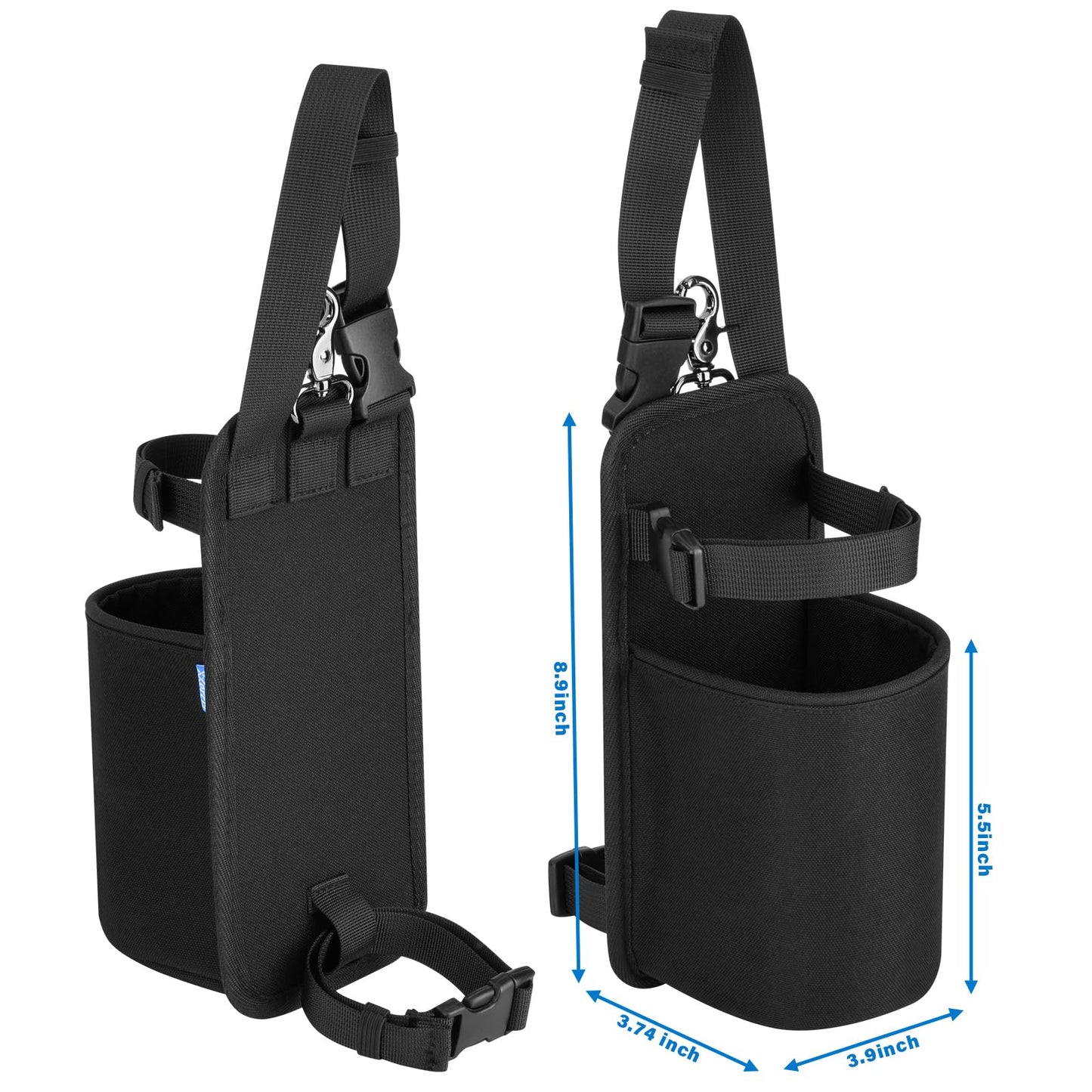 Xxerciz Water Bottle Holder for Horse Saddle, Nylon Water Bottle Carrier Bag with Metal Clip and Handle Strap for English Western Saddles