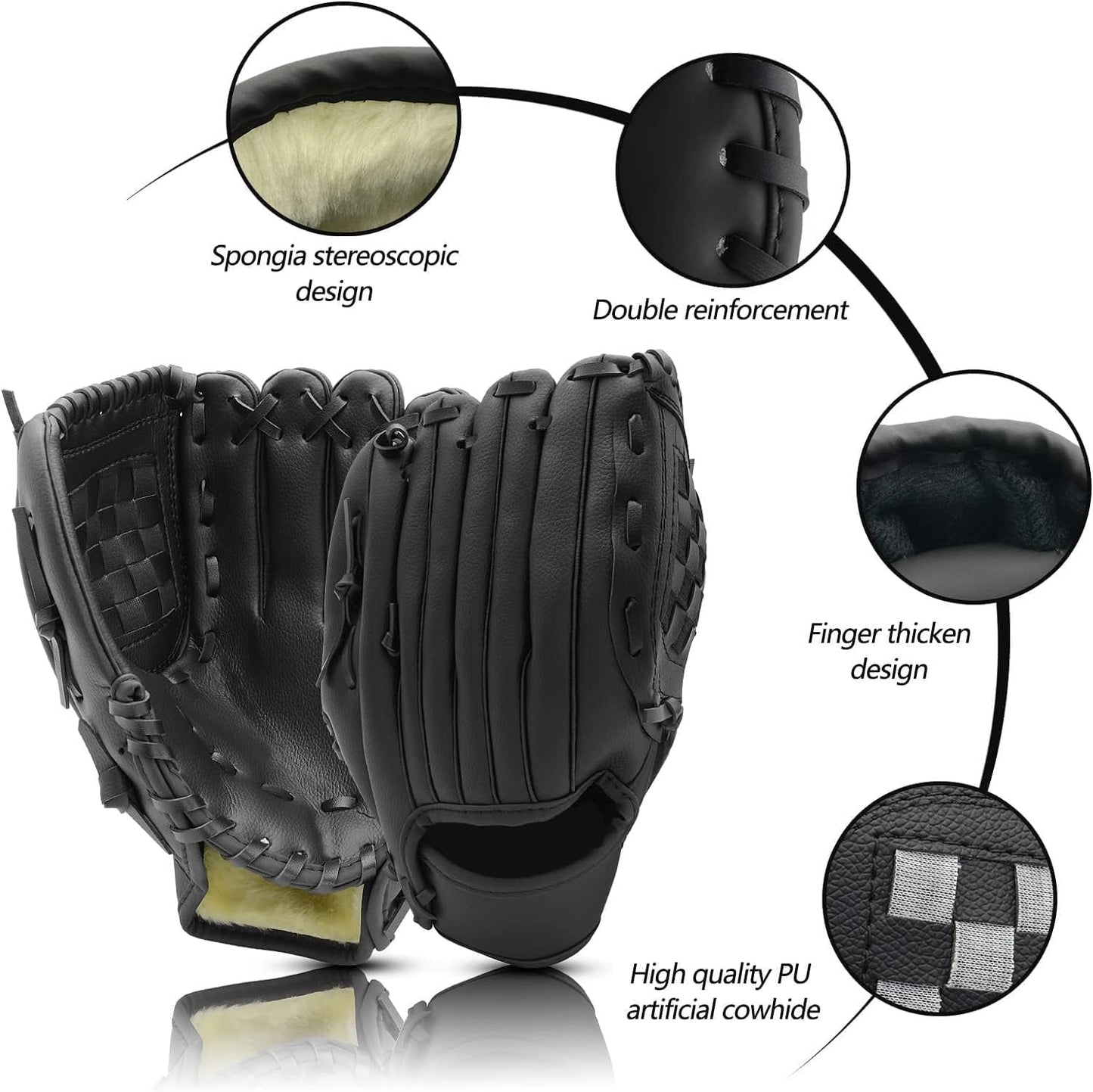 HolyElks Baseball Glove, 10.5-12.5 Inch Training Mitt