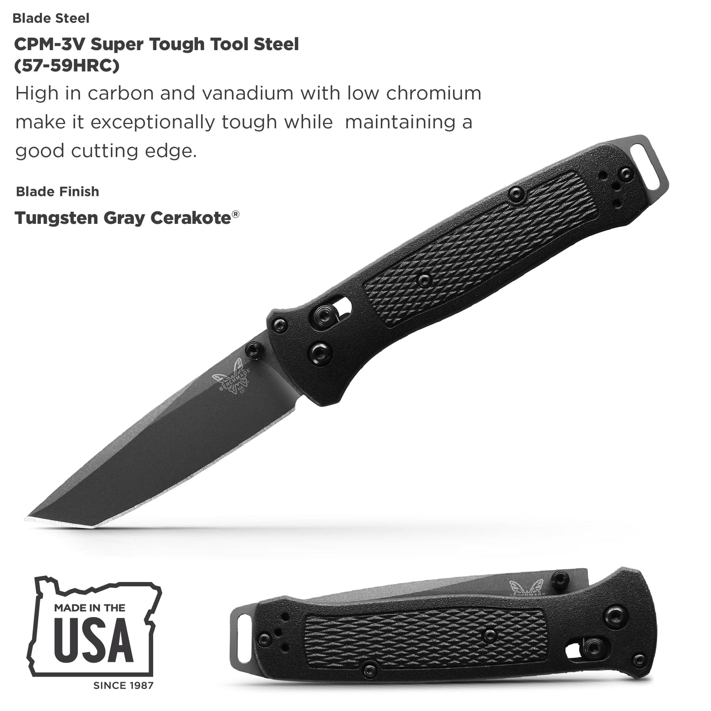 Benchmade - Bailout 537GY EDC Knife with Black Grivory Handle (537GY)