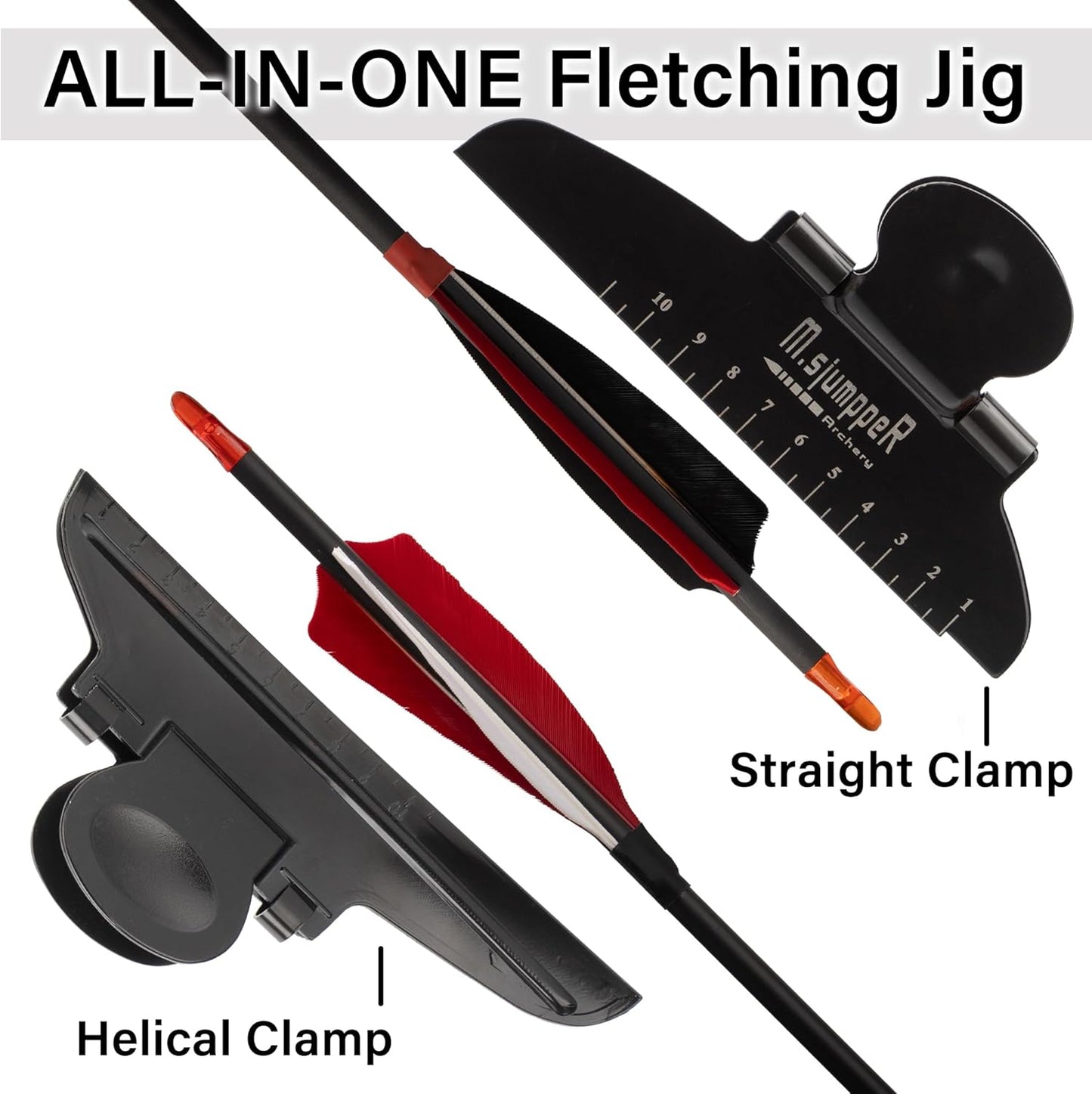 Iron Fletching Jig - Right Helical & Straight Clamps for DIY Archery Arrow Repair | Tool Kit