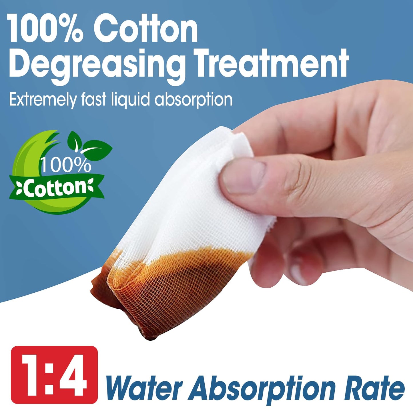 AZEN 120 Pack Sterile Gauze Pads, 3" x 4" Non Stick Gauze Pads, 8-Ply Cotton Gauze Sponges for Wound Care and First Aid, Highly Absorbent Individually Wrapped Medical Gauzes