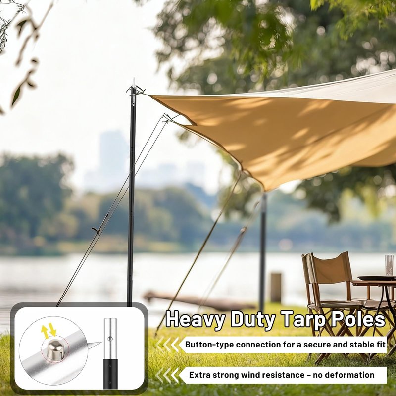 Tent Poles for Tarp, AVOFOREST Camping Tent Tarps Poles Adjustable Aluminum Camping Accessories 80in Heavy Duty Poles Thicker Tent Pole with a Diameter of 0.75in for Backpacking Hiking Awning