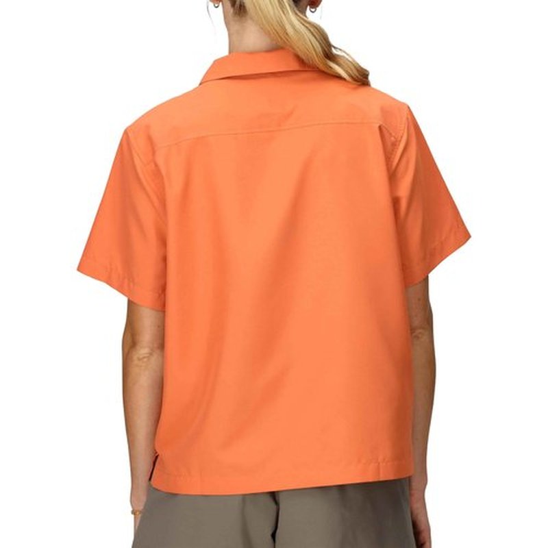 MARMOT Women's AirExchange UPF 40 Short Sleeve Camp Shirt - Lightweight Breathable Quick-Dry, Pomelo, Small