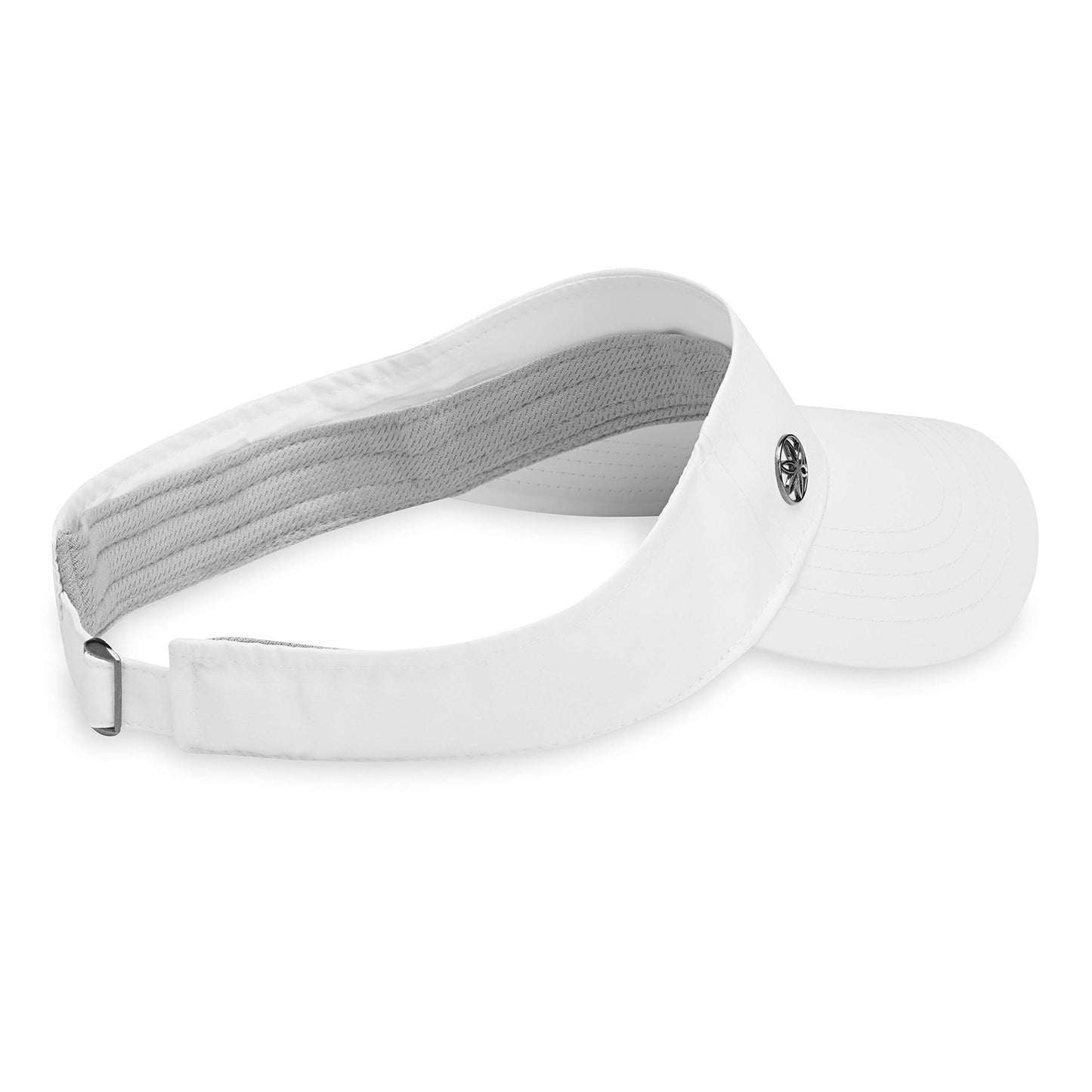 Gaiam Classic Fitness Quick-Dry Visor - Sun Protection Visors for Women with Open-Top Visor Cut for Releasing Excess Body Heat, Cooling Hat, Women's Country Club Attire for Golf & Tennis, White