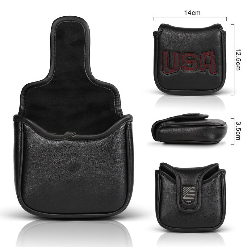 GonaFit USA Magnetic Closure Golf Mallet Putter Head Cover for Taylormade Odyssey Scotty Cameron Ping, Durable and Light-Weighted Mallet Putter Headcover