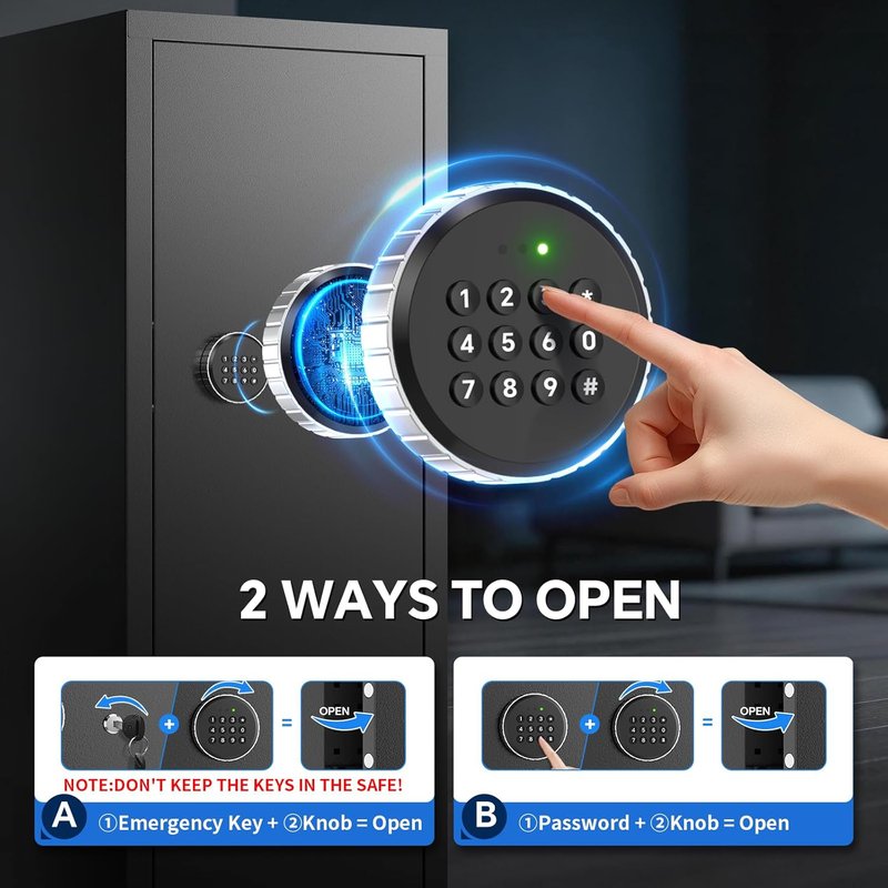 Rifle Safe for Home Security - Quick Access Digital Keypad | Adjustable Shelves for Shotguns & Ammo