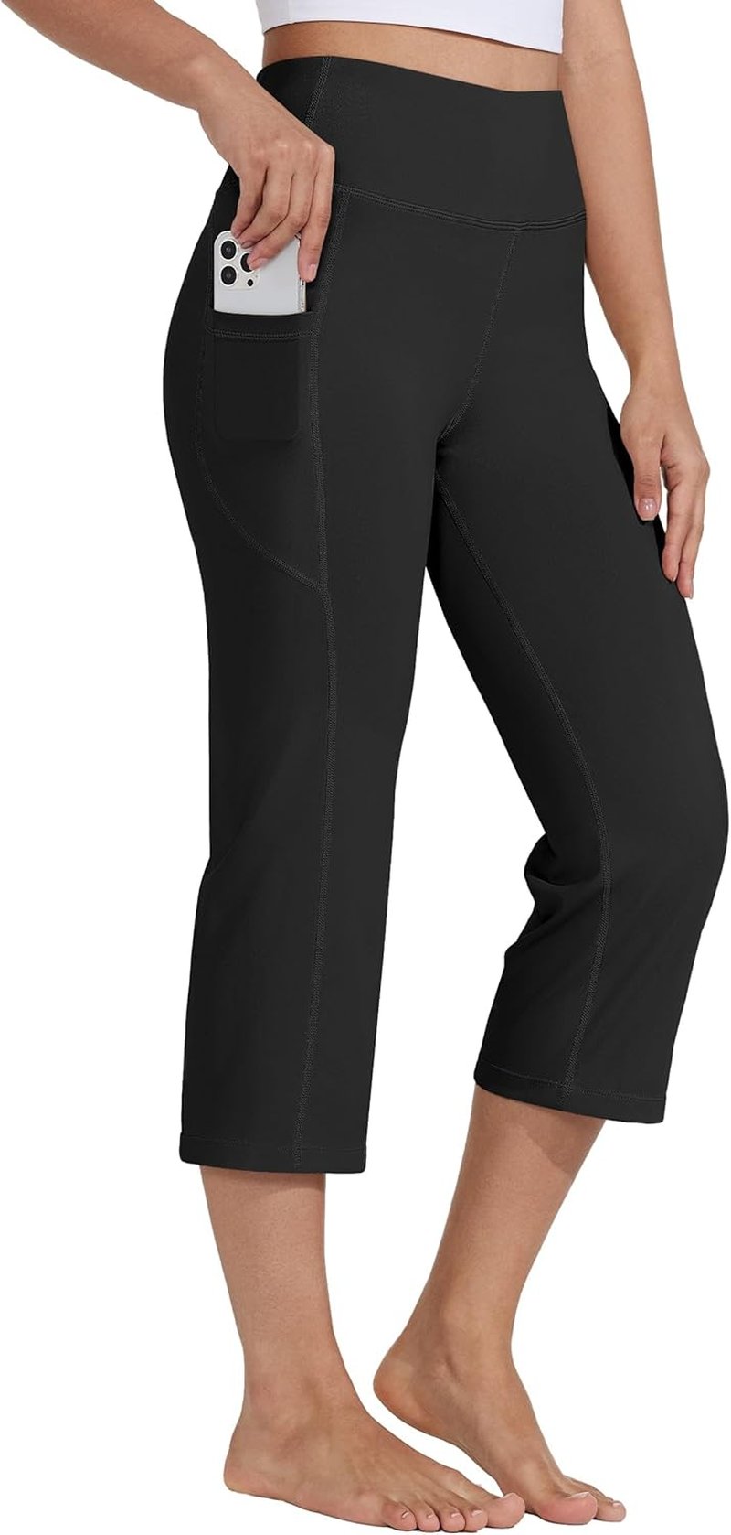 Willit Women's High Waist Yoga Capris - Athletic Crop Leggings for Exercise | 21-Inch Length