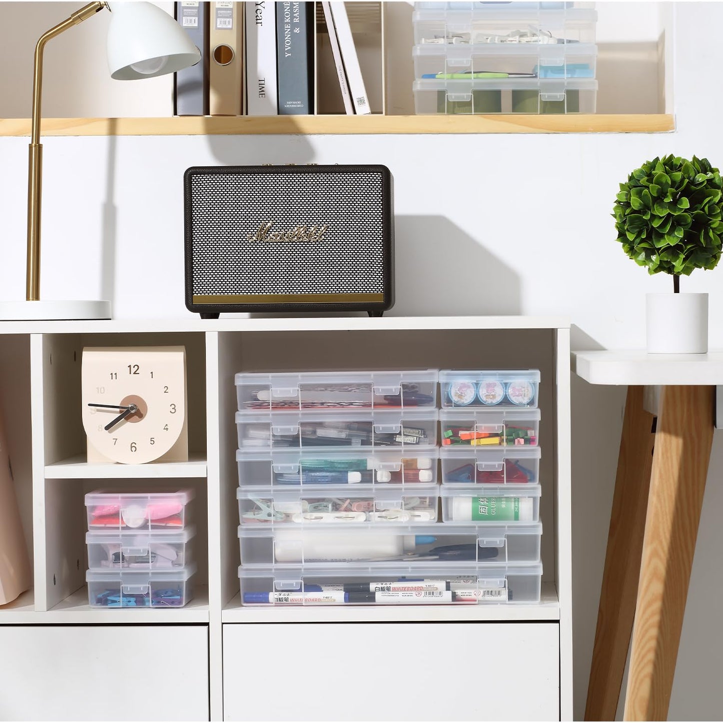 novelinks Plastic Small Storage Containers with Lids for Organizing