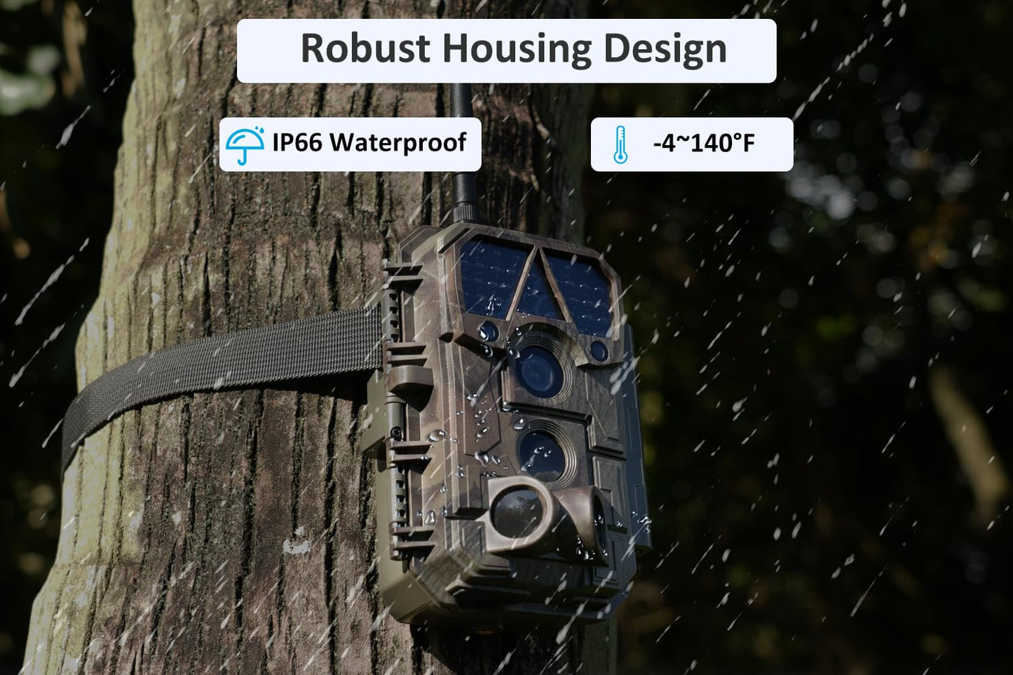 Meidase Trail Camera P100P, WiFi Bluetooth (Non-Cellular), Rechargeable, 48MP 1296p, 100ft No-Glow Night Vision, IP66 Waterproof, Fast 0.1s Trigger Speed Motion Activated, Camo