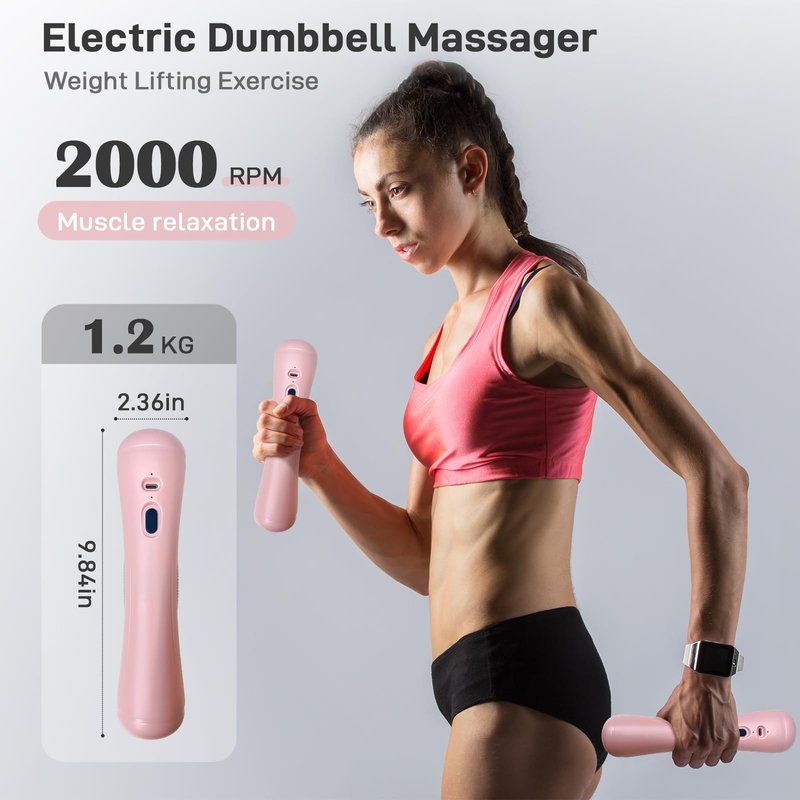 TOVE KNIGHTY Dumbbells,Vibrating Dumbbells for Fitness,Muscle Massage, Strength and Weight Training,7-Position Adjustable for Deep Muscle Relaxation,Ergonomic Hand Weights