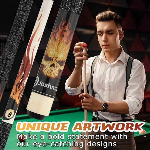 JOSHMAR Professional Pool Stick – Premium Pool Cue Made with Beautiful, Unique, Luxury Design, and the Best Canadian Hardwood Quality. Including 4 Accessories to Keep Your Pool Stick on Top Conditions