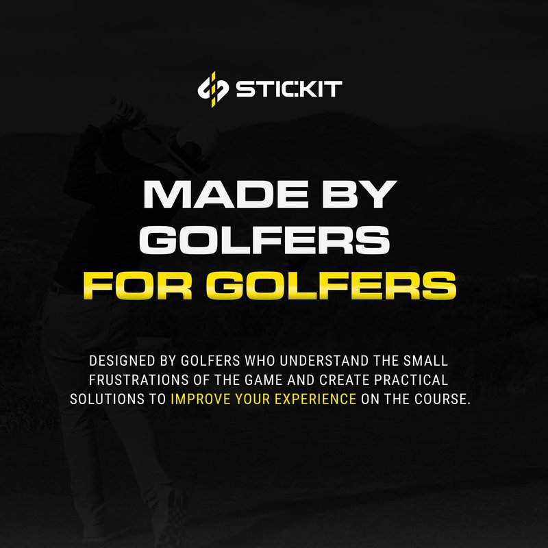 STICKIT Mini Magnetic Golf Towel - Ultra-Absorbent with Waffle Weave Microfiber & Removable Magnet - Small Golf Towel for Bags, Clubs & Carts - Removes Dirt, Grass, & Debris 12” x 12” (Black)