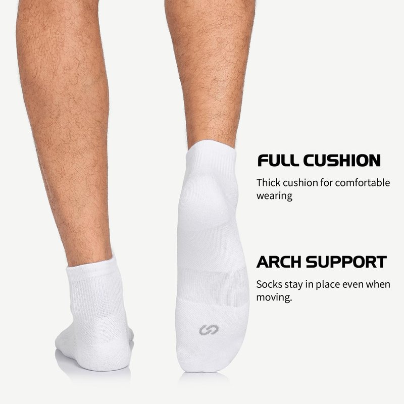 Lapulas 6 Pack Men's Ankle Socks Cotton Cushioned Athletic Running Socks for Women