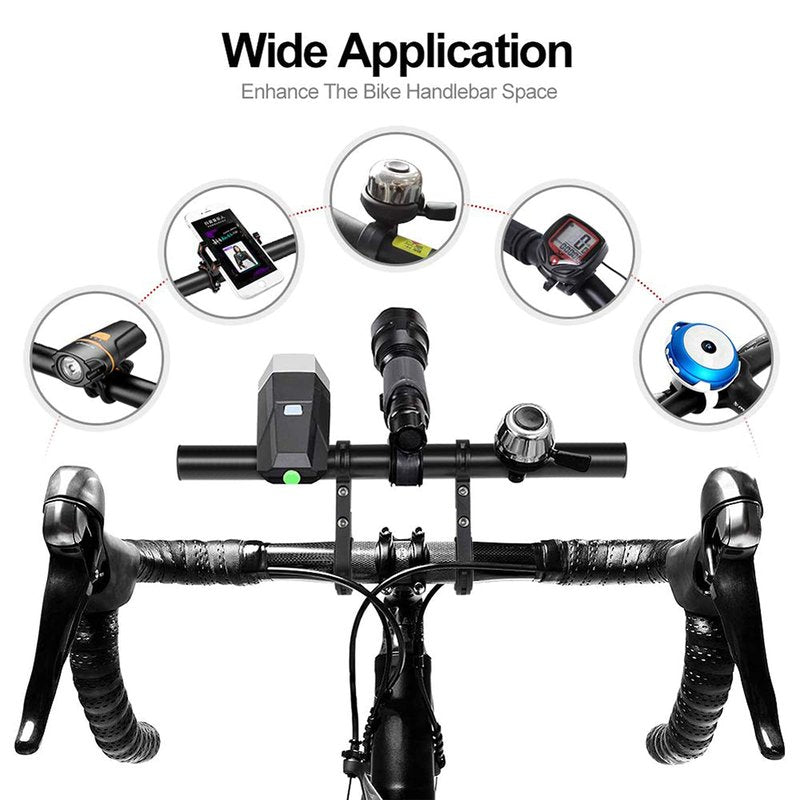 Bike Bicycle Double Handlebars Extender Extension,11.8 inches/30CM Aluminum Alloy Super Long Bike Bracket Accessories,for Bike Mounts,Bicycle Extender Bars,for 20mm-32mm Bars Caliber