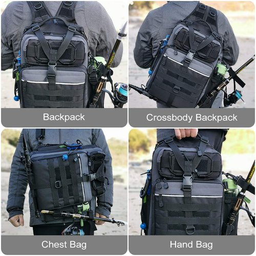 BLISSWILL Fishing Backpack with Rod Holder Fishing Tackle Bag Fishing Gear Bag fishing gifts for men fishing gifts for men