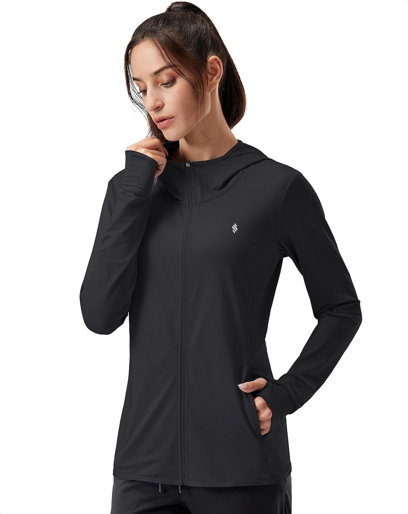 Soothfeel Women's UPF 50+ Sun Protection Hoodie Jacket - Lightweight Long Sleeve Hiking Shirt with Pocket