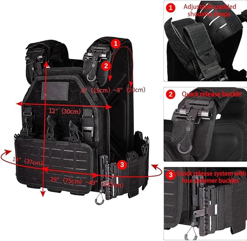 Tactical Outdoor Vest for Men - Quick Release Adjustable Airsoft Gear | Modular Laser-Cutting Design