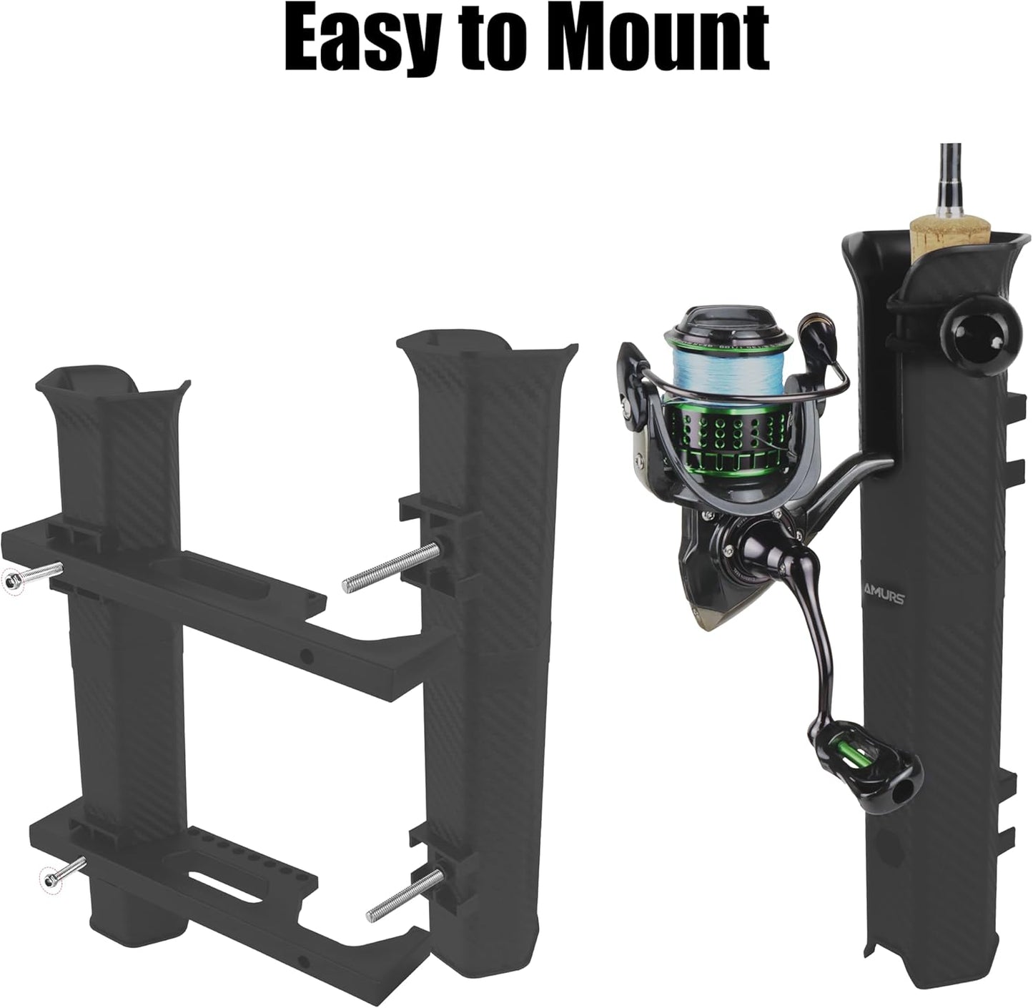 Fishing Rod Holder Rack - Portable Rod Holder with 6-Inch Ball Bungee Cords | Ideal for Boats, Yachts, Kayaks, and More