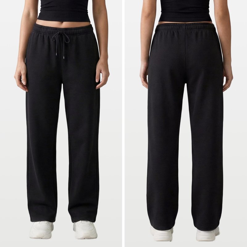 Common Stitch 3 Pack Straight Leg Fleece Lounge Sweatpants for Women — Deep Pockets, Relaxed Fit, Elastic Drawstring Waist