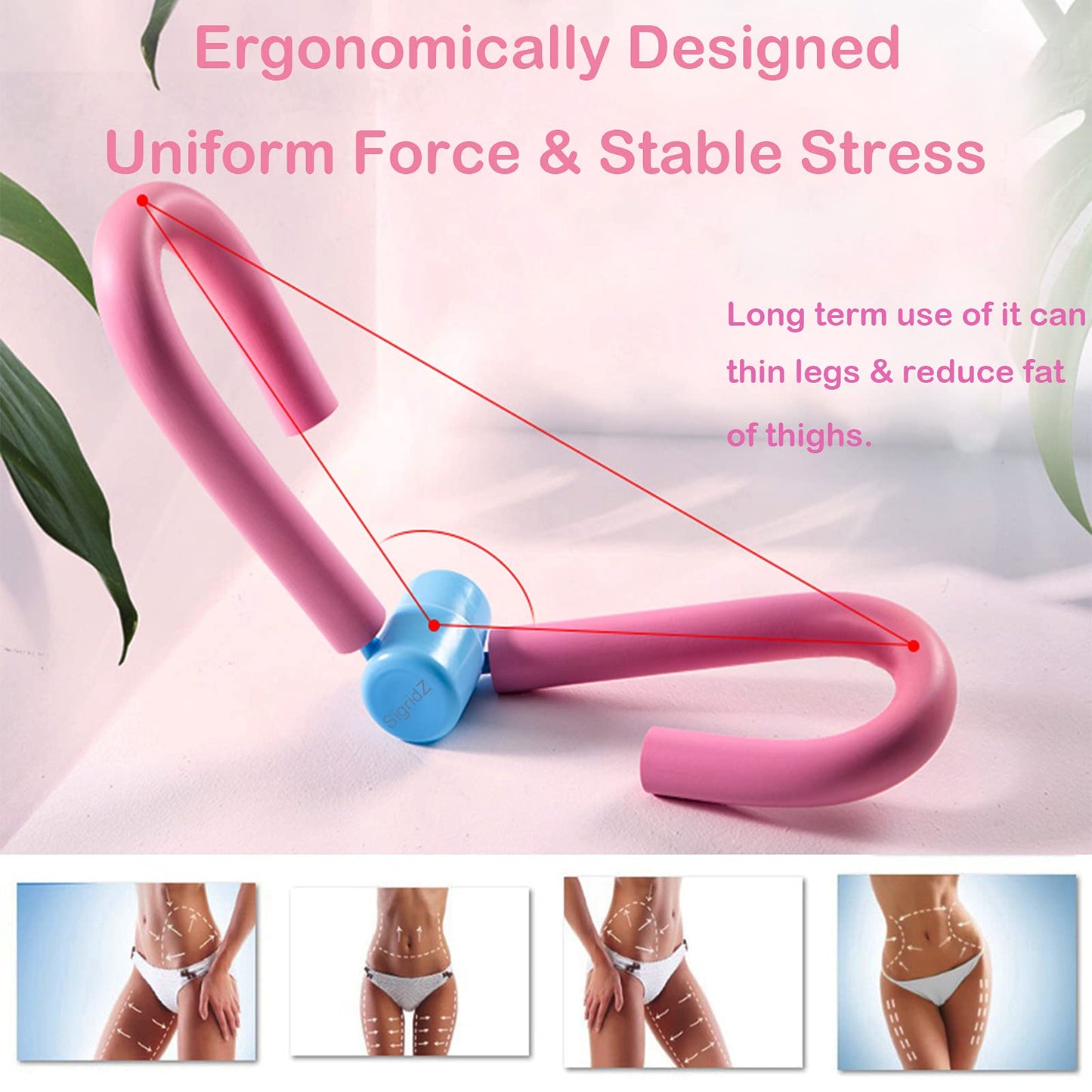 SigridZ Thigh Master,Home Fitness Equipment,Workout Equipment of Arms,Inner Thigh Toners Master,Trimmer Thin Body,Leg Exercise Equipment,Arm Trimmers,Best for Weight Loss(Pink)