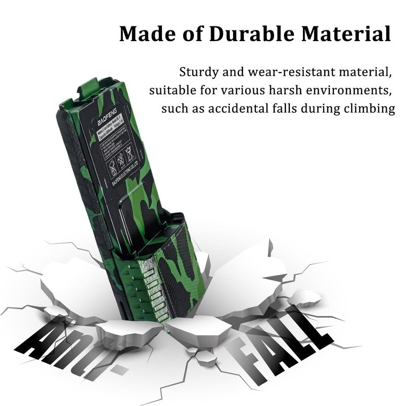 BAOFENG 2 Pack BF-F8HP Battery BL-5 Extended 3800mAh Large Capacity Camo Li-ion Batter for GMRS Radio UV-5R Series