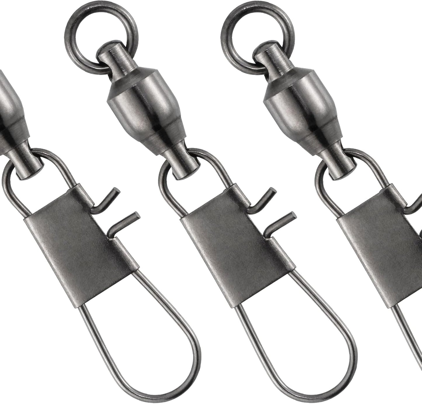 Dr.Fish 30 Pack Fishing Swivels - Stainless Steel Ball Bearing Clips for Saltwater & Freshwater | Interlock Snap Connector