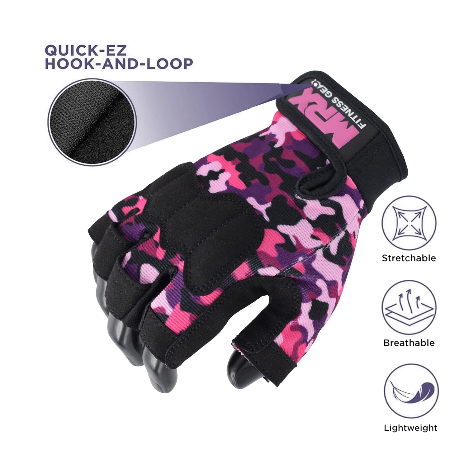 MRX Workout Gloves for Men and Women – Breathable, Snug-Fit Exercise Gloves for Weight Lifting, Cycling, Gym Training & Outdoor Activities|Pink L