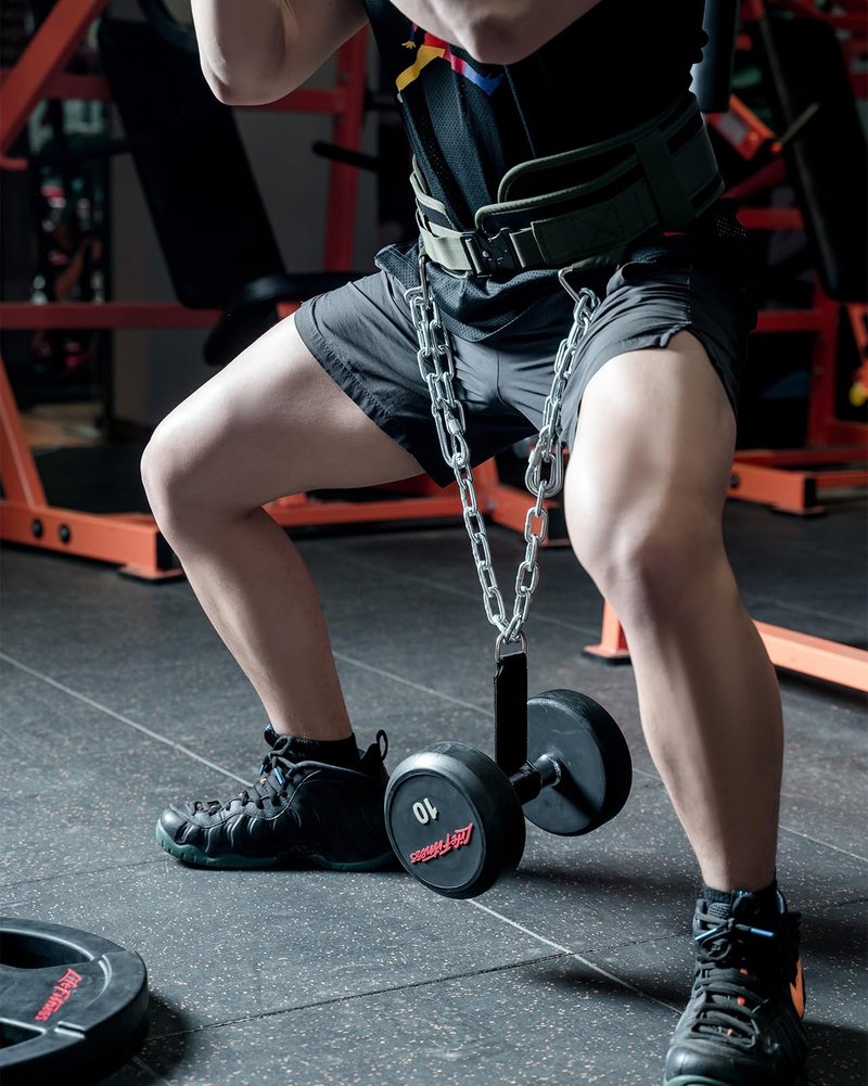 Green Dip Belt with Chain - 46" Weighted Pull Up Belt for Squats & Dips