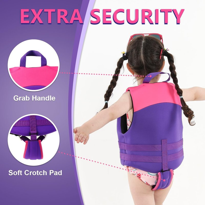 Kids Swim Vest - Adjustable Floaties for 24-66 lbs | Safe Swimming Aid for Ages 2-6