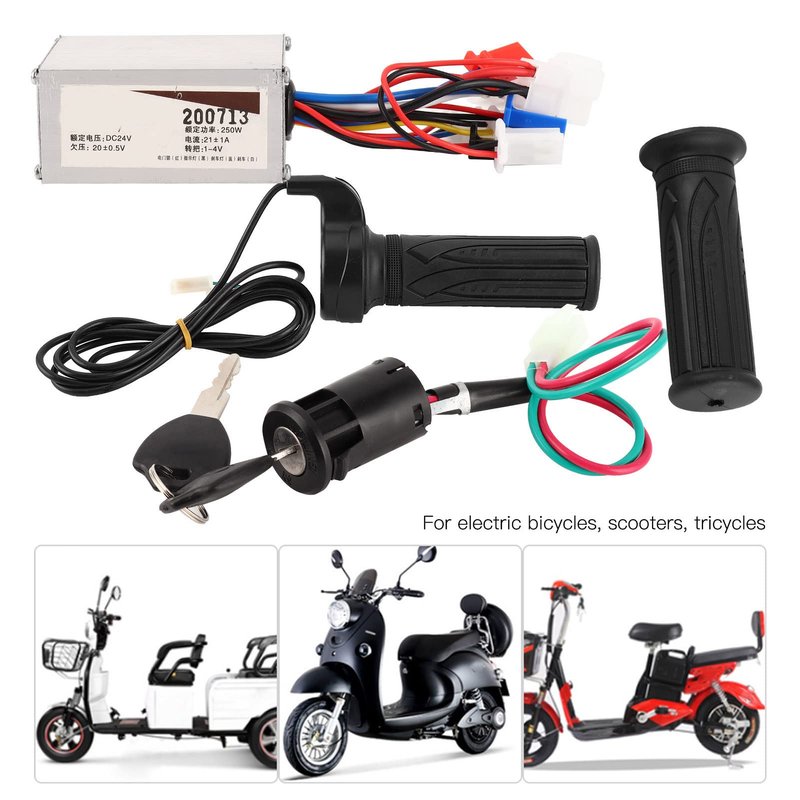 Milltrip Electric Scooter Speed Controller Set 24V 250W Controller with Throttle Grip Lock