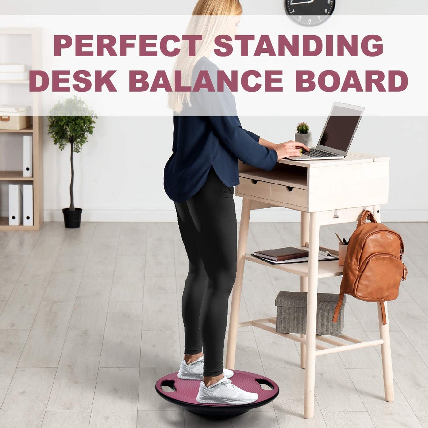 Yes4All Plastic Wobble Balance Board-Round Balance Trainer Board, Wobble Board for Standing Desk, Core Training, Home Gym Workout