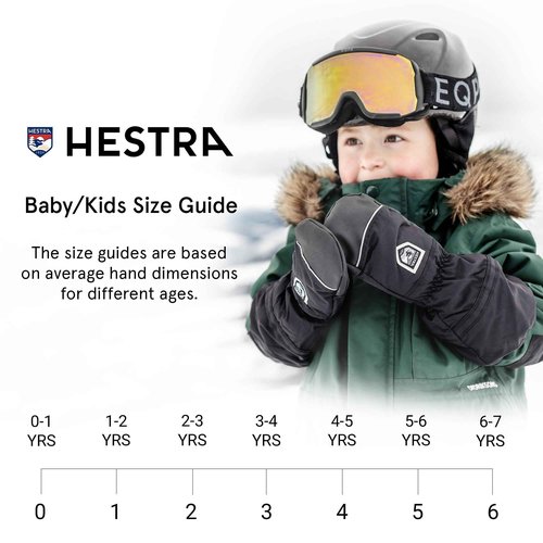 Hestra Baby Zip Long Mitt (Child 1-9yrs) | Waterproof, Insulated Mittens for Toddlers & Kids for Winter & Playing in The Snow - Dark Navy - 3