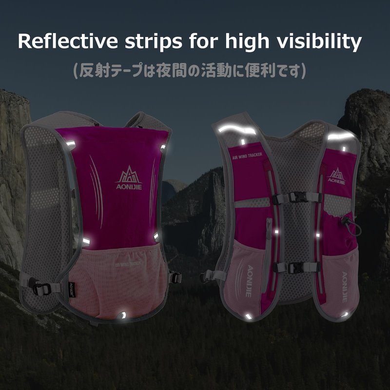 Azarxis Hydration Running Vest Backpack Pack 5L for Women and Men Jogging Trail Race Marathon Cycling Hiking (Rose Red with 1.5L Water Bladder)