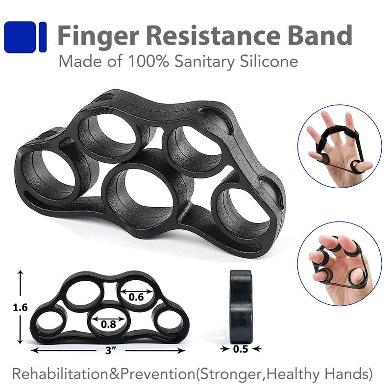 EASJOY Grip Strength Trainer Kit with Finger Exerciser, Hand Grip Strengthener, Hand Extension Exerciser, Stress Relief Ball, Grip Ring, Gyro Ball for Muscle Building and Injury Recover