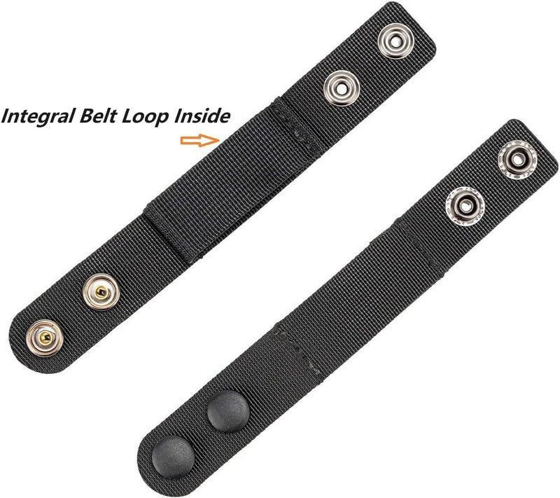 TACNEX Duty Belt Keepers - Double Snaps for 1.5" to 2.25" Wide Utility Belts | Nylon Tactical Holders for Law Enforcement