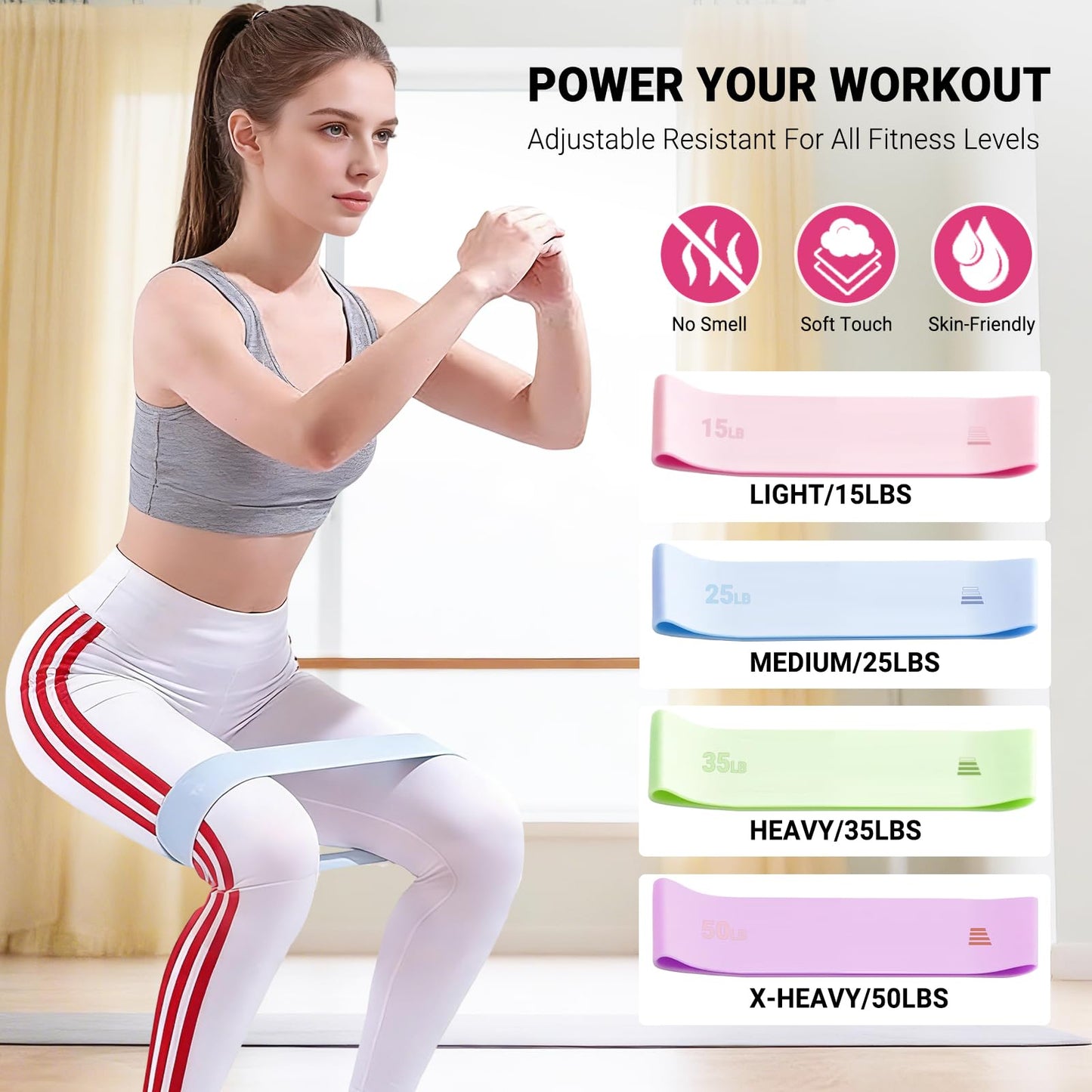 Brobantle Home Pilates Essential Kit for Women, Pilates Equipment Set with Pelvic Floor Trainer, Resistance Bands for Beginners Home Workouts Pink