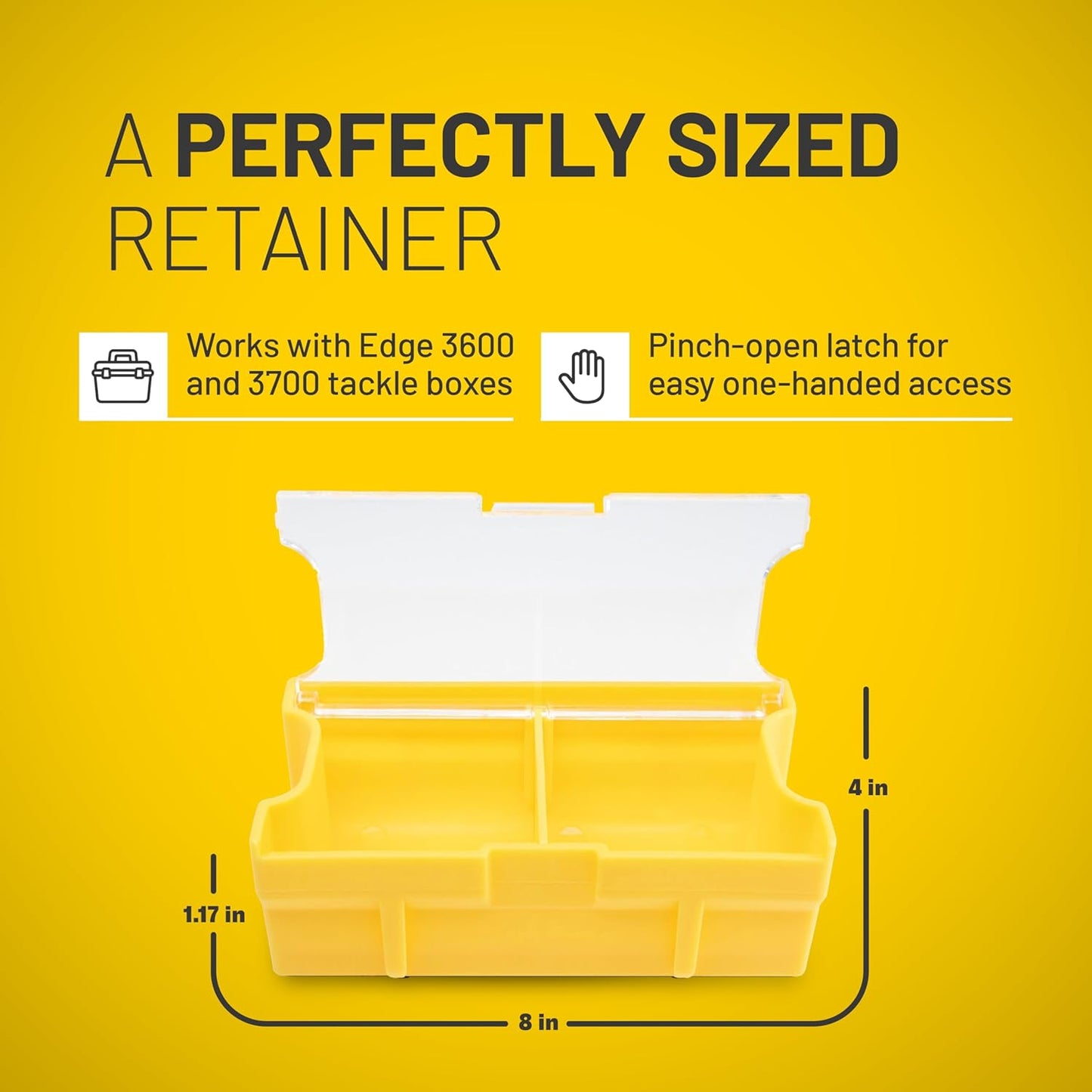 Plano Edge Terminal Hook Retainer Box - Yellow 2-Pack with Tackle Tray for Fishing Storage