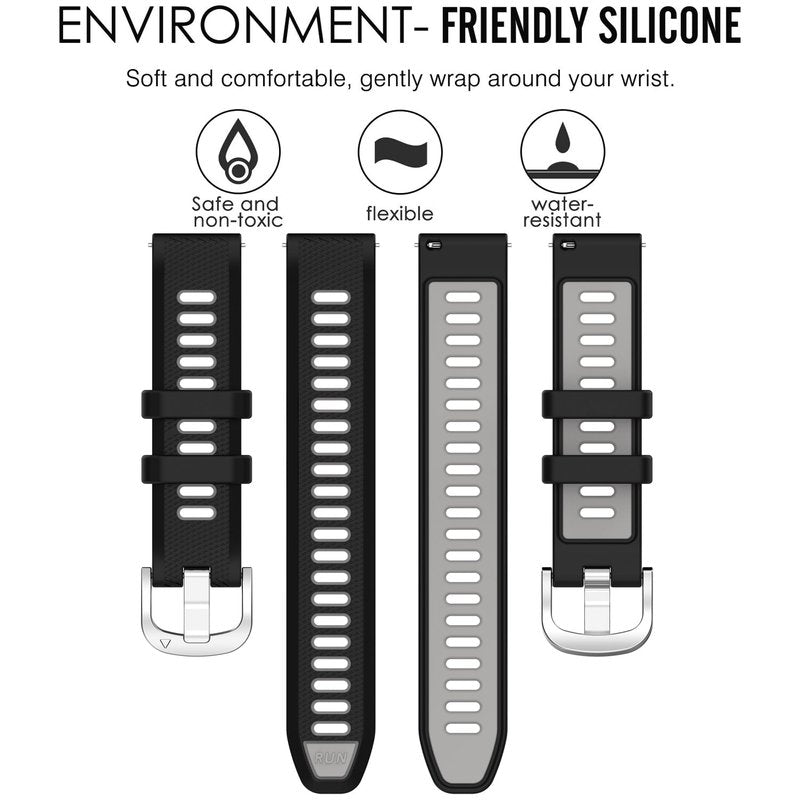 Band for Garmin Forerunner 265, 22mm Quick Release Silicone Replacement Band for Garmin Forerunner 255/ Venu 3/ Venu 2/ Vivoactive 4 (No Tracker)