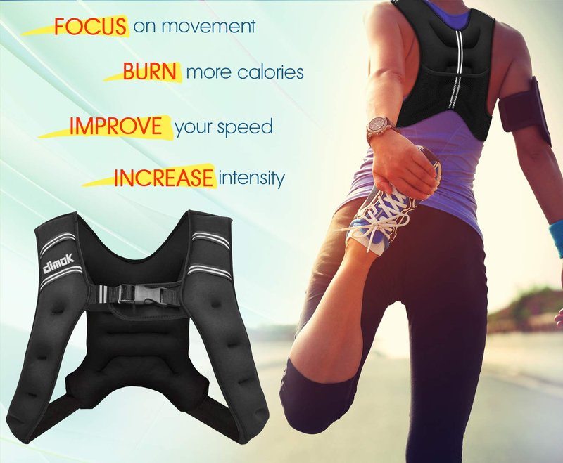 dimok Sport Weighted Vest 12 pounds Cardio Strength Training Workout Equipment Body Weight Vest for Running Walking Men Women Youth (12 LBS)
