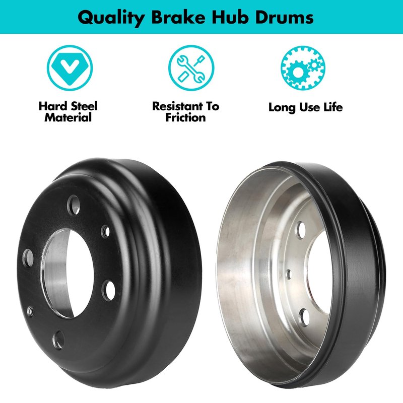 10L0L Golf Cart Brake Drums for Yamaha G1 G2 G8 G9 G11 G14 G16 G19 G22 & G29 1978-Up, Brake Hubs for Club Car DS 1981-1994, Club Car Tempo 2018-Up,OEM# JU0-G6521-00-00,J55-G6521-00, 1011137 (2 Packs)