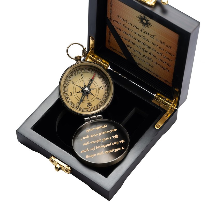 God's Guide & Blessing Compass – Communion & Confirmation Gift for Teenage Boys Baptism Religious Gifts for Men, Christian, Catholic, Graduation Sentimental Inspirational Gifts