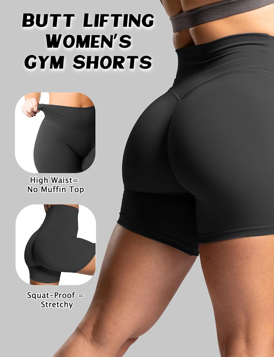 Women's High-Waisted Biker Shorts - Athletic Booty Yoga Shorts with Tummy Control | Perfect for Gym Workouts