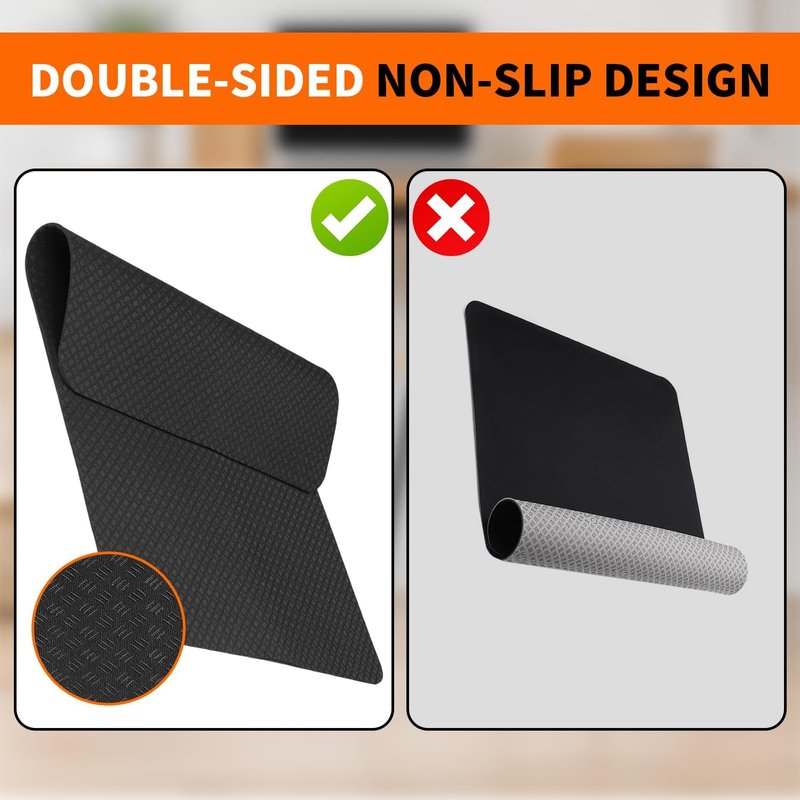 Double-Sided Non-Slip Workout Mat - 23.6" x 17" for Elliptical Machines | Stability & Floor Protection