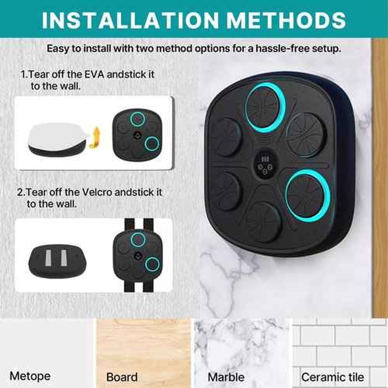 2025 Smart Music Boxing Machine for Adults and Kids: Training Machine with LED Electronic Wall Mounted, Home Indoor Workout Equipment with Premium Boxing Gloves