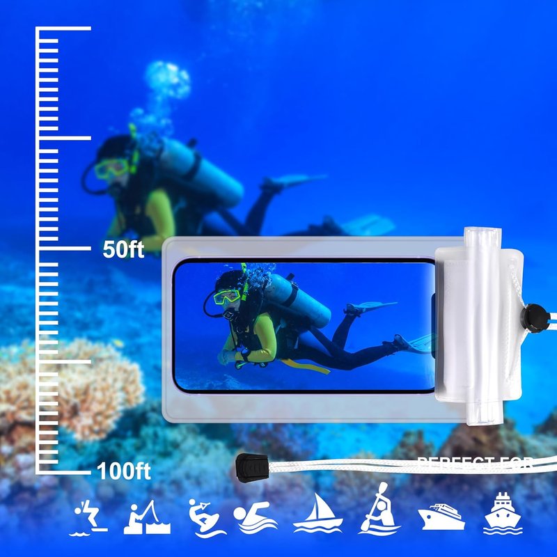 Waterproof Fanny Pack - 4 Pack with Waist Strap & Phone Pouch | Ideal for Kayaking, Swimming, Fishing (Black & White)
